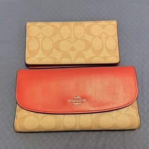 Pink coach two piece long wallet